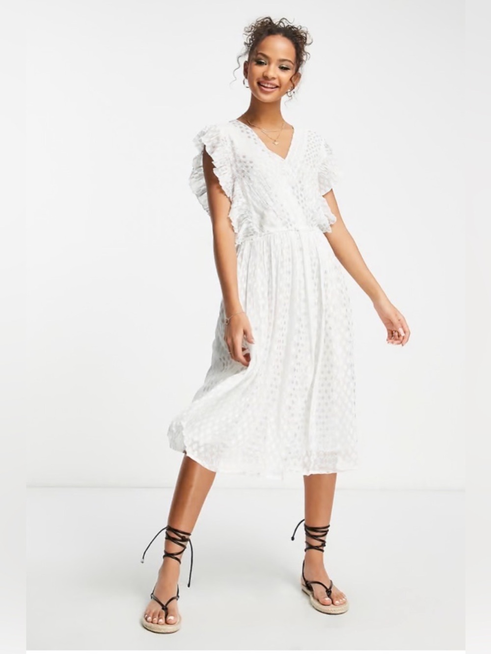 Raga Whisked Away Smocked‎ Midi Dress - XS
